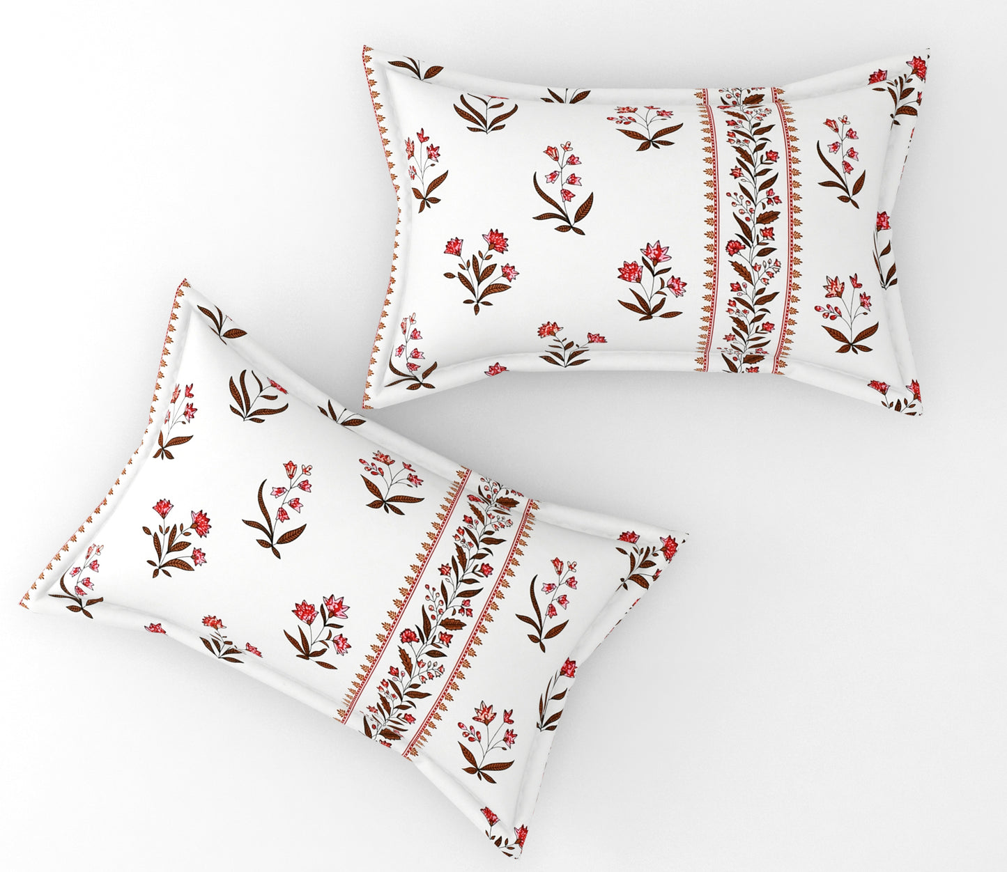 Furnofy 140 GSM Flat Double Bedsheet (90x100 inches) with 2 Pillow Covers (18x 27 inches) - Floral Multicolors