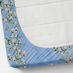 Furnofy 140 GSM Fitted King Size Bedsheet (78"x72" + 6" Pocket Size) with 2 Pillow Covers (18x27 inches) - Floral, Blue