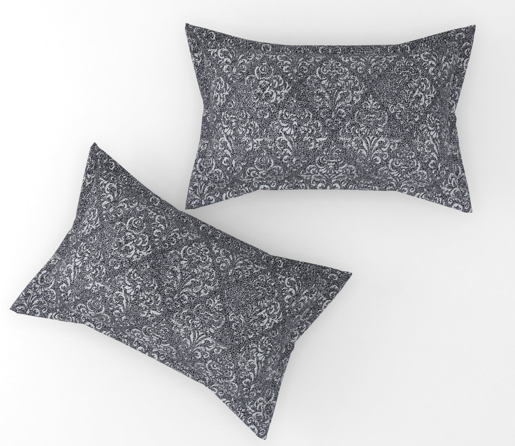Furnofy Premium Printed Double Bedsheet (90x100 Inches) with 2 Pillow Covers - Flat, Black Floral