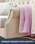 Furnofy Premium Soft Sherpa Warm Blankets (55x90 Inches) - Soft Pink