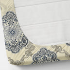 Furnofy 140 GSM Fitted  Double Bedsheet (78"x72" + 6" Pocket Size) with 2 Pillow Covers (18x27 inches) - Abstract Cream
