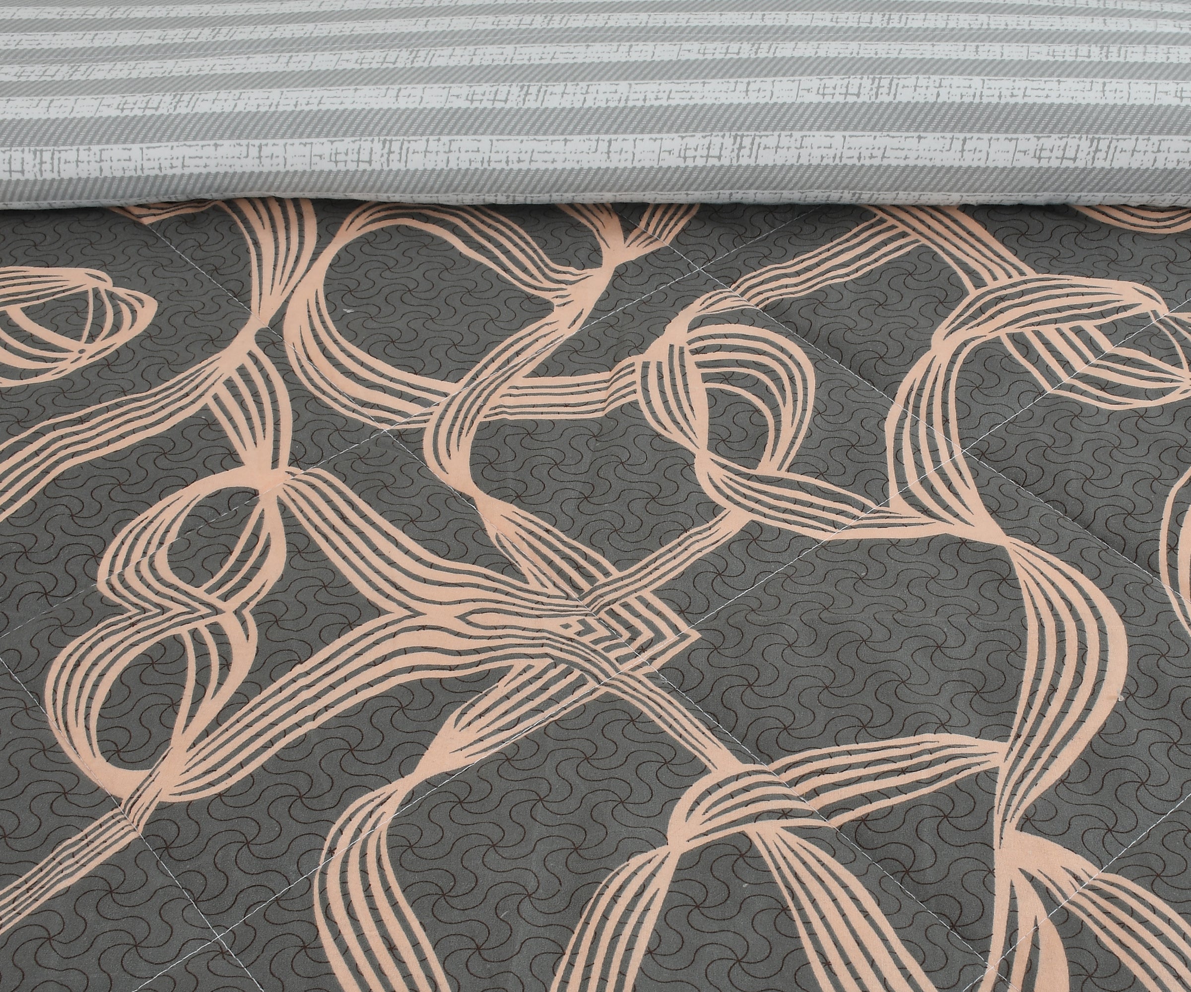 Furnofy 220 GSM Premium King Size Reversible Comforter/Quilt (220x224 cm) - Microfiber, Pack of 1, Abstract Brown