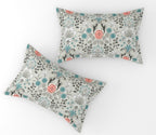 Furnofy 140 GSM Double Bedsheet (90x100 Inches) with 2 Pillow Covers (Flat, White-Blue Flowers), Soft & Durable