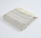 100% Cotton Sofa Throw | Handmade Throw - 50x60 Inches (Cream)