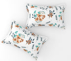 Furnofy 140 GSM Flat Double Bedsheet (90x100 inches) with 2 Pillow Covers (18x 27 inches) - Floral Multicolors