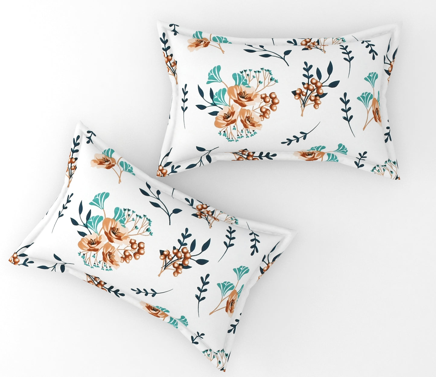 Furnofy 140 GSM Flat Double Bedsheet (90x100 inches) with 2 Pillow Covers (18x 27 inches) - Floral Multicolors