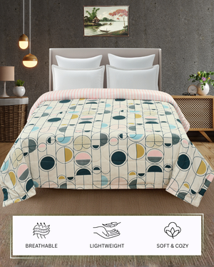 Furnofy 220 GSM Premium King Size Reversible Comforter/Quilt (220x224 cm) - Microfiber, Pack of 1