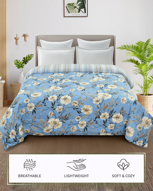 Furnofy 220 GSM Premium King Size Reversible Comforter/Quilt (220x224 cm) - Microfiber, Pack of 1