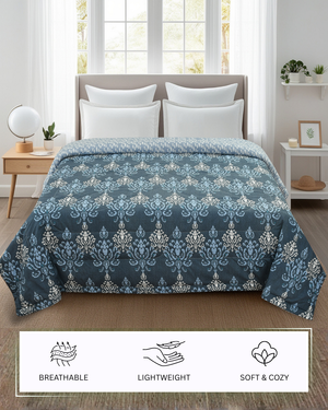 Furnofy 220 GSM Premium King Size Reversible Comforter/Quilt (220x224 cm) - Microfiber, Pack of 1,