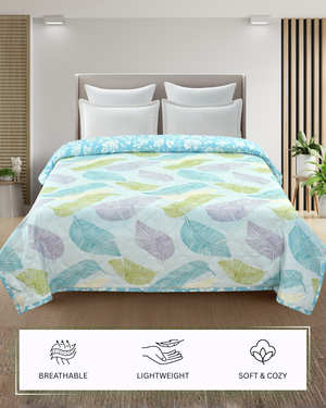 Furnofy 200 GSM Premium King Size Reversible Comforter/Quilt (220x224 cm) - Microfiber, Pack of 1
