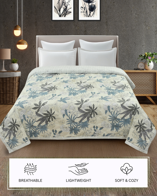 Furnofy 200 GSM Premium King Size Reversible Comforter/Quilt (220x224 cm) - Microfiber, Pack of 1