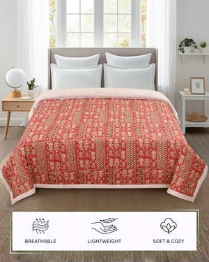 Furnofy 200 GSM Premium King Size Reversible Comforter/Quilt (220x224 cm) - Microfiber, Pack of 1