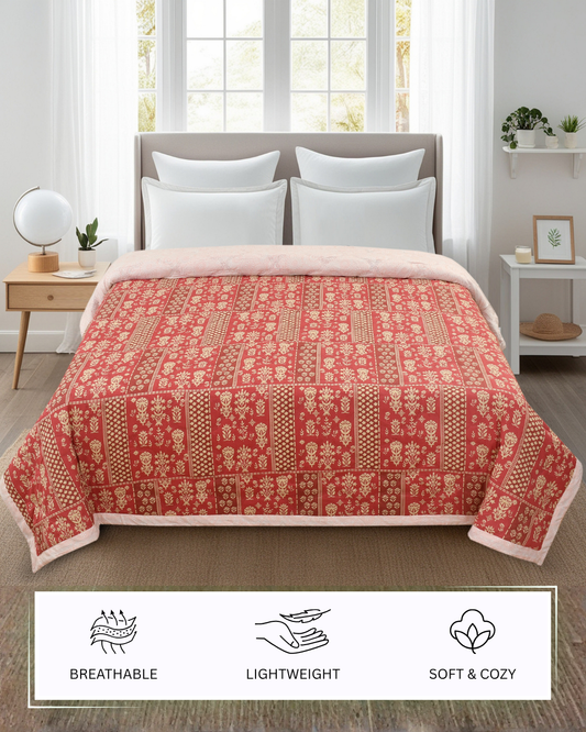 Furnofy 200 GSM Premium King Size Reversible Comforter/Quilt (220x224 cm) - Microfiber, Pack of 1