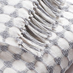 Furnofy Decorative Cotton Sofa Throws for Home Decor (127 x 152) Cms - White Checkered