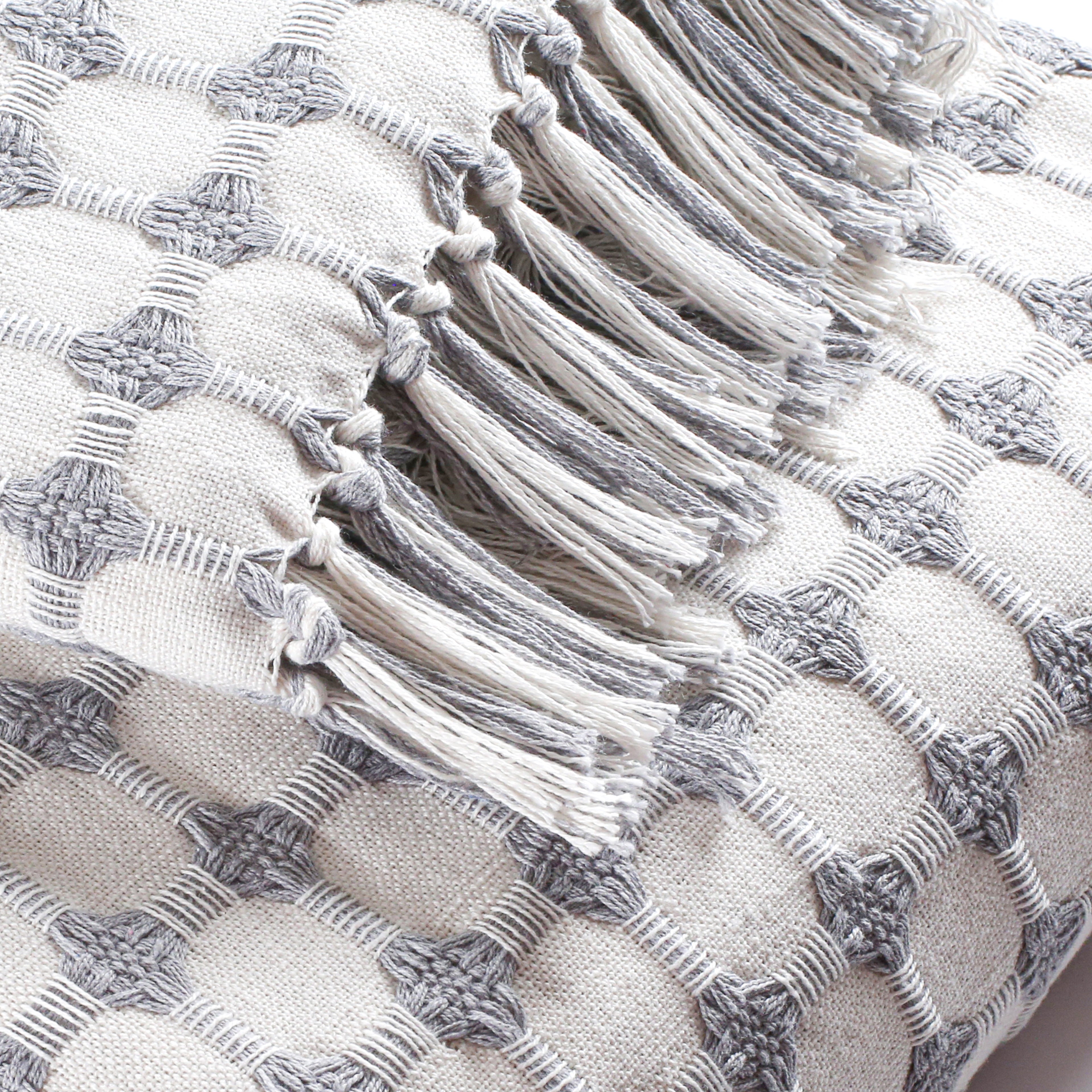 Furnofy Decorative Cotton Sofa Throws for Home Decor (127 x 152) Cms - White Checkered