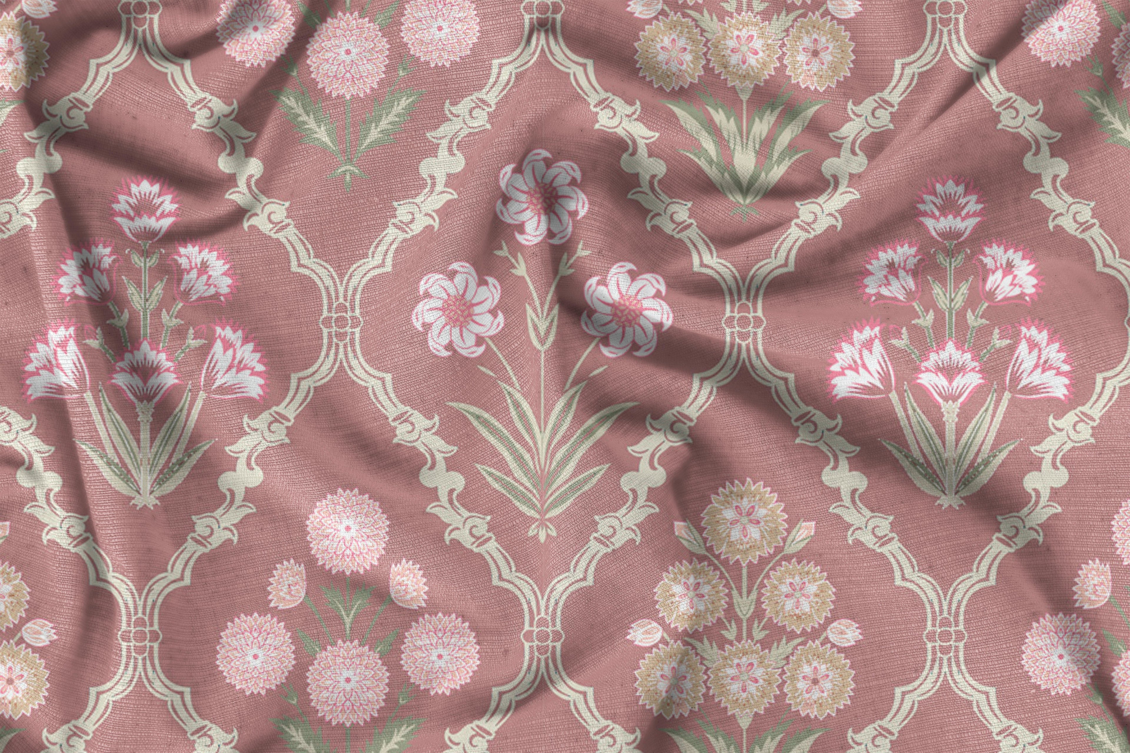 Furnofy 140 GSM Flat King Size Bedsheet (108 x 108 inches) with 2 Pillow Covers (18 x 27 inches) - Pink - Floral