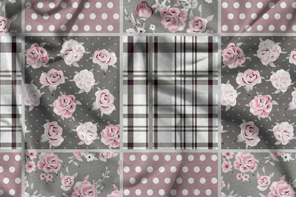 Furnofy 140 GSM Flat King Size Bedsheet (108 x 108 inches) with 2 Pillow Covers (18 x 27 inches) - All Around Wave Print- Pink - Floral