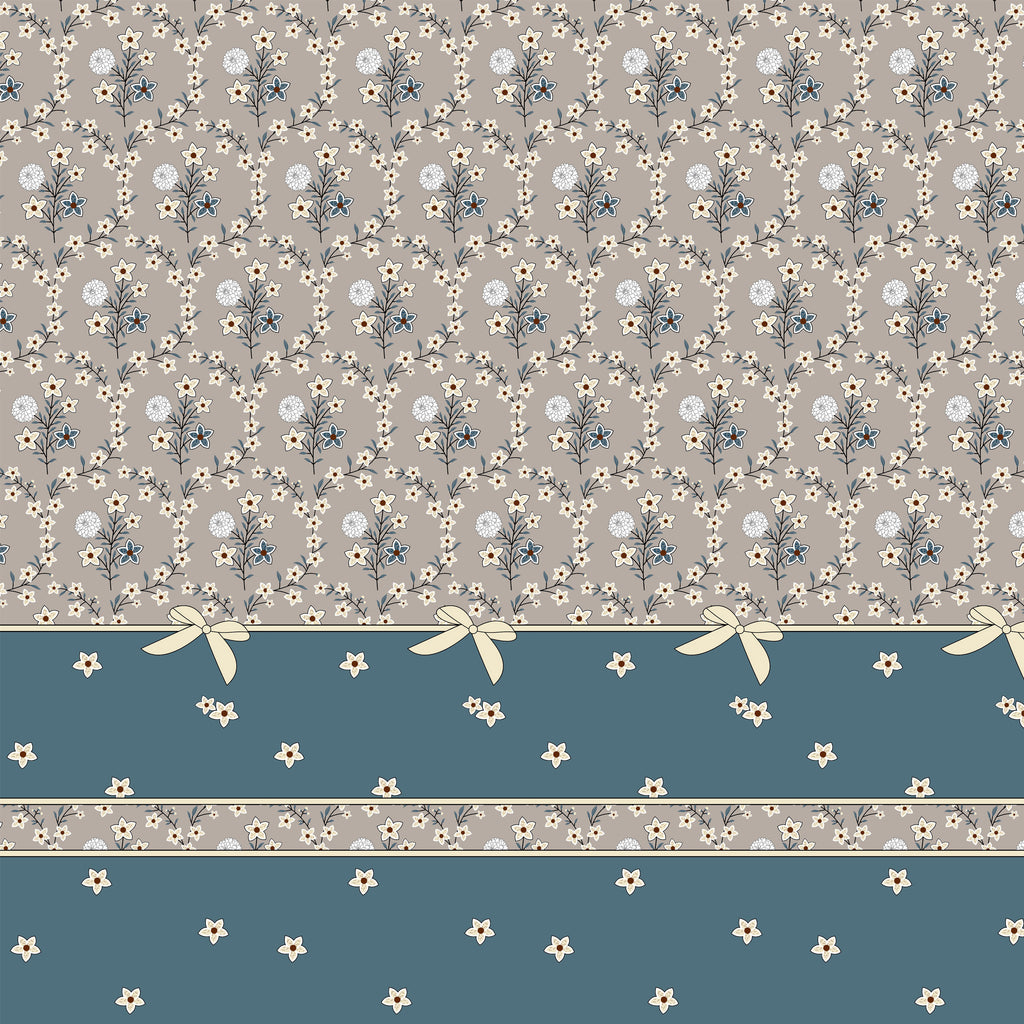 Furnofy Premium King Bedsheet with 2 Pillow Covers (108x108 Inches) - Flat, Grey & Aqua Green, Knot Print