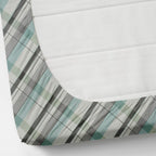 Furnofy Premium Fitted Double Bedsheet with 2 Pillow Covers (L-78" x B-72" + 6" Pocket) - Fitted, White & Aqua