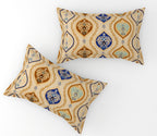 Furnofy Premium Printed Double Bedsheet (90x100 Inches) with 2 Pillow Covers - Flat, Sand & Blue