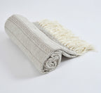 100% Cotton Sofa Throw | Handmade Throw - 50x60 Inches (Cream)