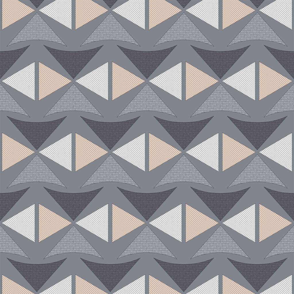 Furnofy Premium King Bedsheet with 2 Pillow Covers (108x108 Inches) - Flat, Multi Triangle, Geometric