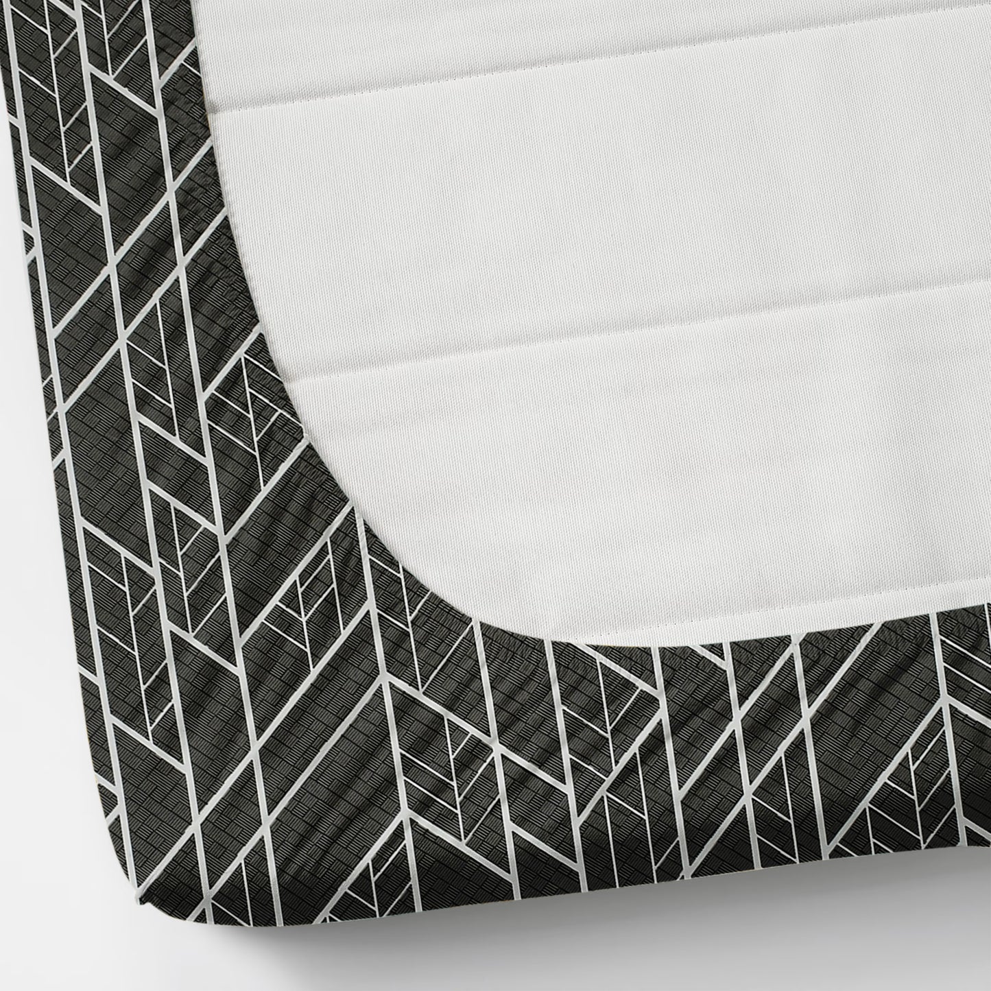 Furnofy Premium Fitted Double Bedsheet with 2 Pillow Covers (L-78" x B-72" + 6" Pocket) - Fitted, White & Black