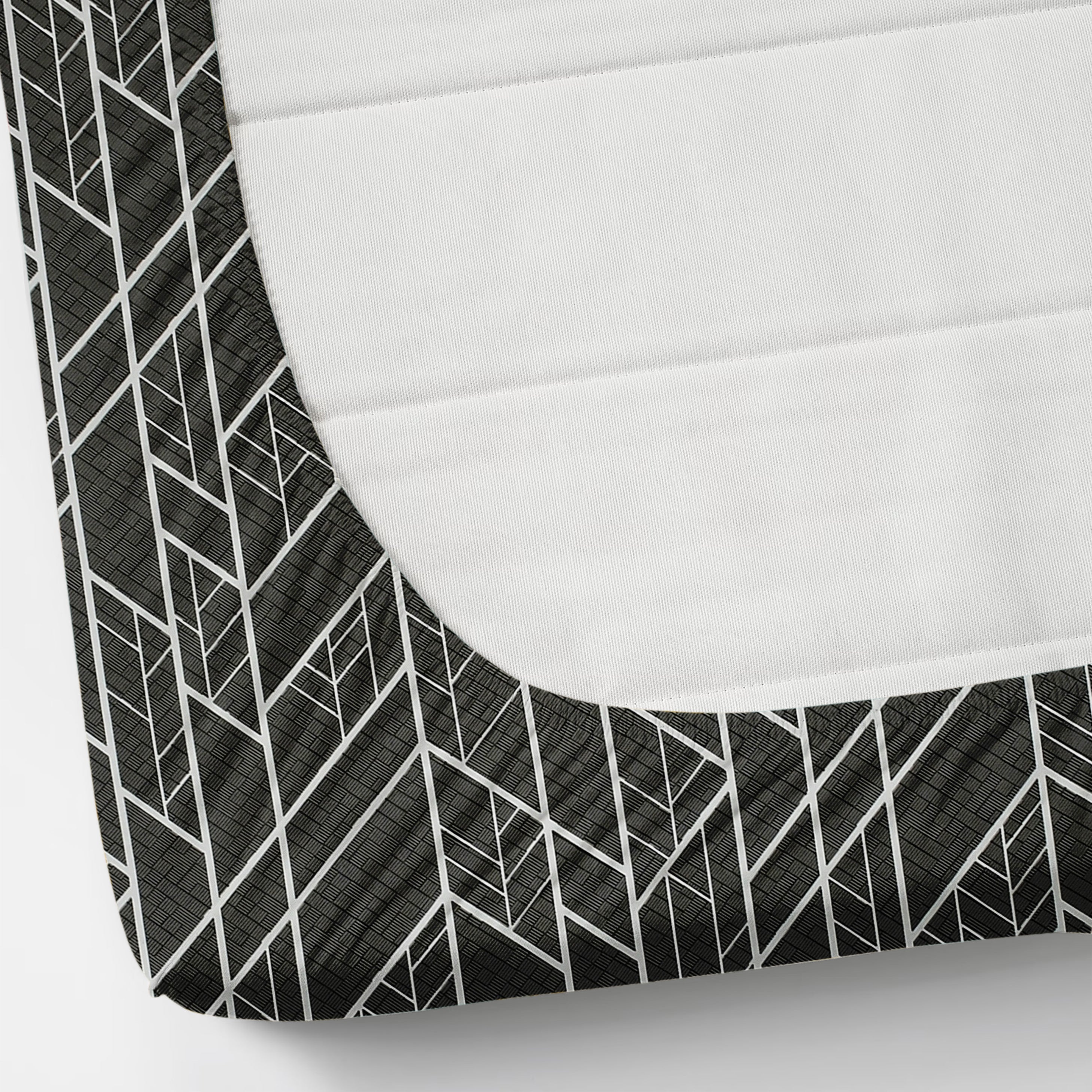 Furnofy Premium Fitted Double Bedsheet with 2 Pillow Covers (L-78" x B-72" + 6" Pocket) - Fitted, White & Black