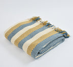 Furnofy Cotton Hand Knitted Throw Blanket (127 x 152) Cms -Multicolor