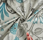 Furnofy 140 GSM Double Bedsheet (90x100 Inches) with 2 Pillow Covers (Flat, White-Blue Flowers), Soft & Durable