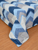 Furnofy 220 GSM Premium King Size Reversible Comforter/Quilt (220x224 cm) - Microfiber, Pack of 1, Abstract Blue