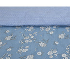 Furnofy 200 GSM Premium King Size Reversible Comforter/Quilt (220x224 cm) - Microfiber, Pack of 1, Floral - Blue