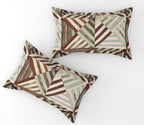 Furnofy 140 GSM Fitted  Double Bedsheet (78"x72" + 6" Pocket Size) with 2 Pillow Covers (18x27 inches) - Abstract Brown