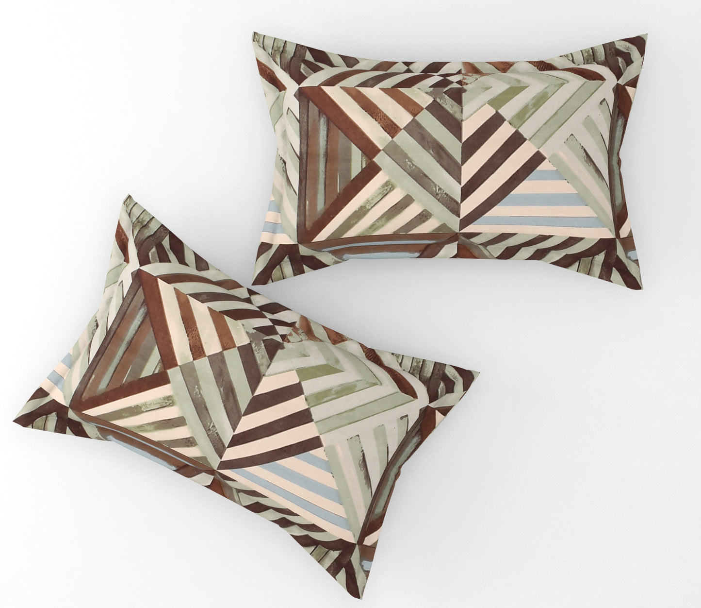 Furnofy 140 GSM Fitted  Double Bedsheet (78"x72" + 6" Pocket Size) with 2 Pillow Covers (18x27 inches) - Abstract Brown