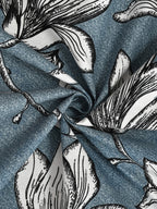 Furnofy 140 GSM Flat King Size Bedsheet (108 x 108 inches) with 2 Pillow Covers (18 x 27 inches) - Floral, Blue