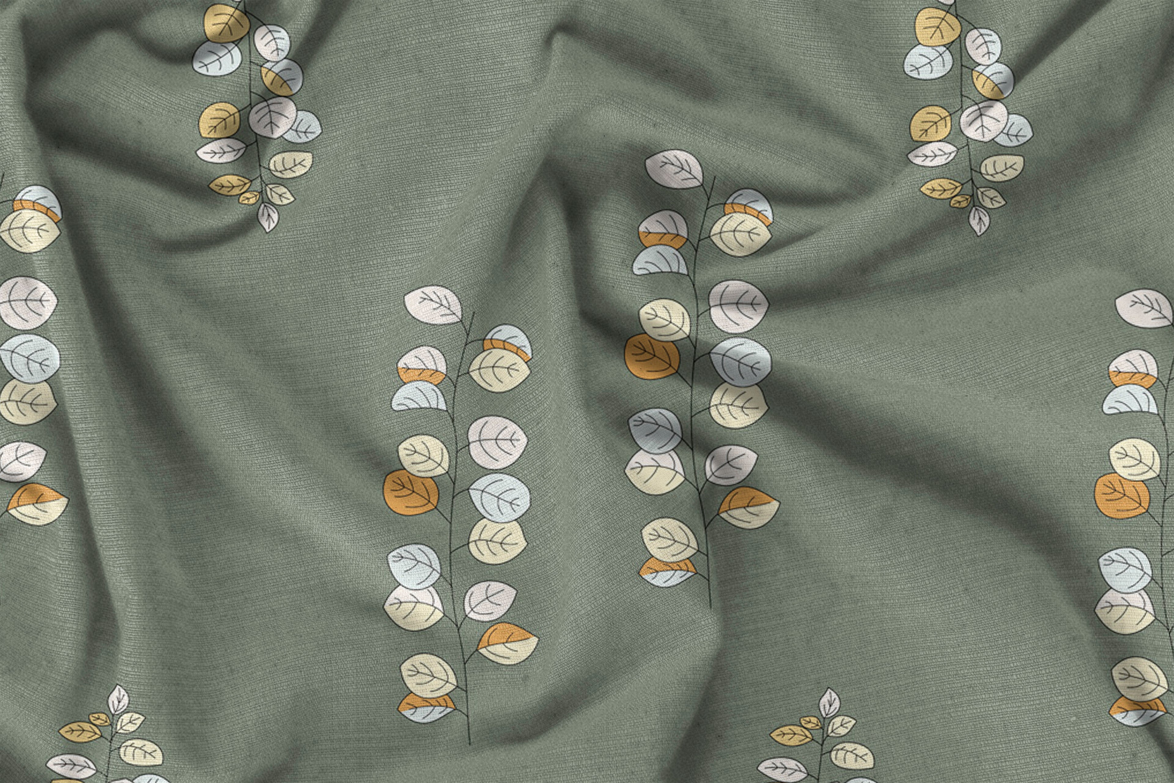 Furnofy 140 GSM Flat King Size Bedsheet (108 x 108 inches) with 2 Pillow Covers (18 x 27 inches) - Abstract Green