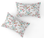 Furnofy Premium Printed Double Bedsheet (90x100 Inches) with 2 Pillow Covers (Flat, Floral) -  White