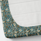 Furnofy Premium Fitted Double Bedsheet with 2 Pillow Covers (L-78" x B-72" + 6" Pocket) - Fitted, Green & Blue - Floral
