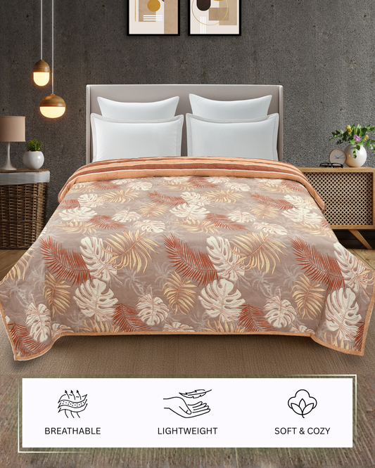Furnofy 200 GSM Premium King Size Reversible Comforter/Quilt (220x224 cm) - Microfiber, Pack of 1