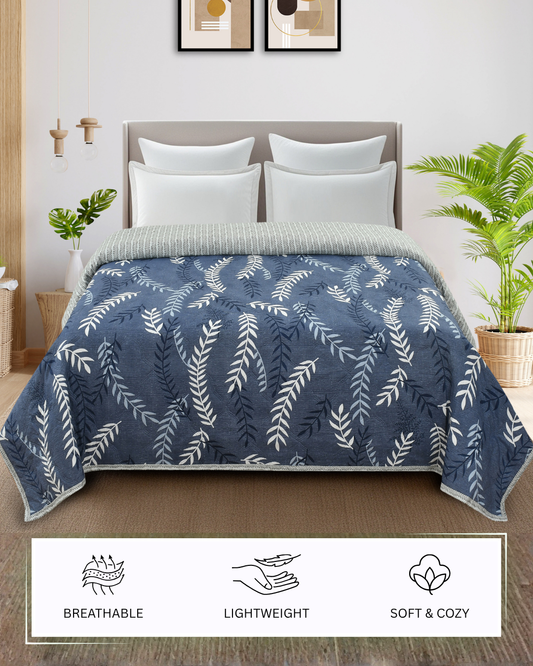 Furnofy 200 GSM Premium King Size Reversible Comforter/Quilt (220x224 cm) - Microfiber, Pack of 1