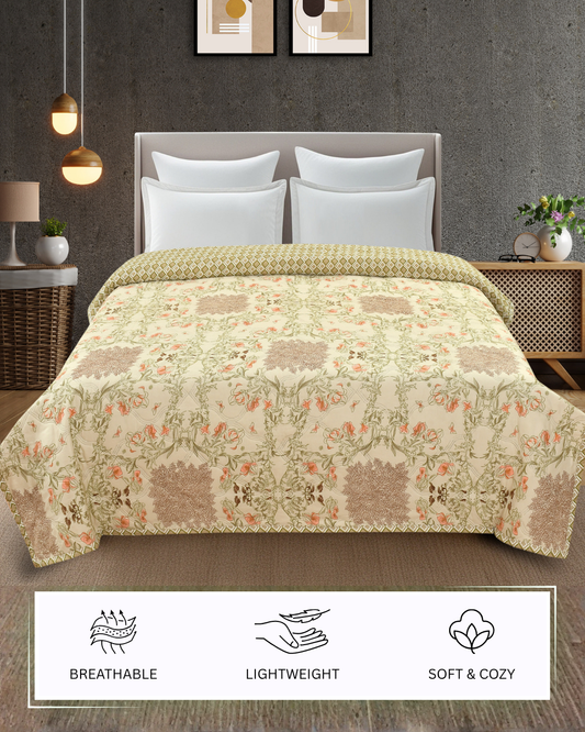 Furnofy 200 GSM Premium King Size Reversible Comforter/Quilt (220x224 cm) - Microfiber, Pack of 1
