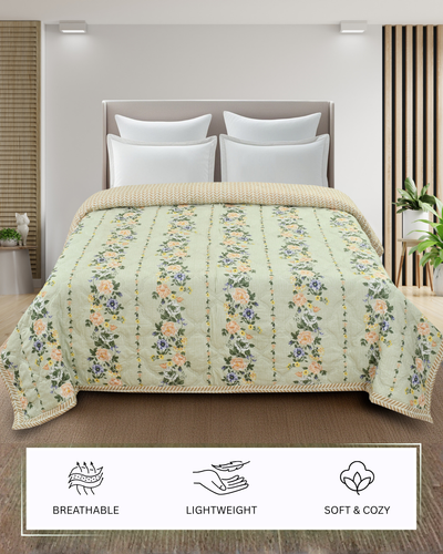 Furnofy 200 GSM Premium King Size Reversible Comforter/Quilt (220x224 cm) - Microfiber, Pack of 1