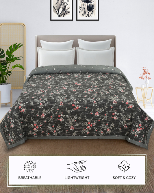 Furnofy 200 GSM Premium King Size Reversible Comforter/Quilt (220x224 cm) - Microfiber, Pack of 1