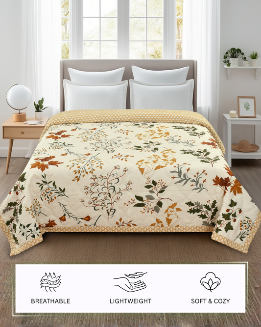 Furnofy 200 GSM Premium King Size Reversible Comforter/Quilt (220x224 cm) - Microfiber, Pack of 1
