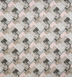Furnofy Premium Printed Double Bedsheet (90x100 Inches) with 2 Pillow Covers (Flat, Geometric) - Pink & Grey