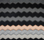 Furnofy Premium Printed Double Bedsheet (90x100 Inches) with 2 Pillow Covers (Flat, Wave) - Black, Grey and Peach