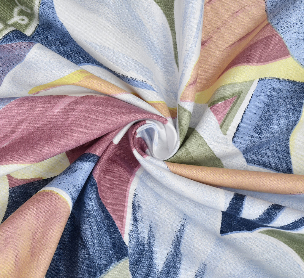 Furnofy Premium Printed Double Bedsheet (90x100 Inches) with 2 Pillow Covers (Gift Set)- Flat, Multicolor - Floral