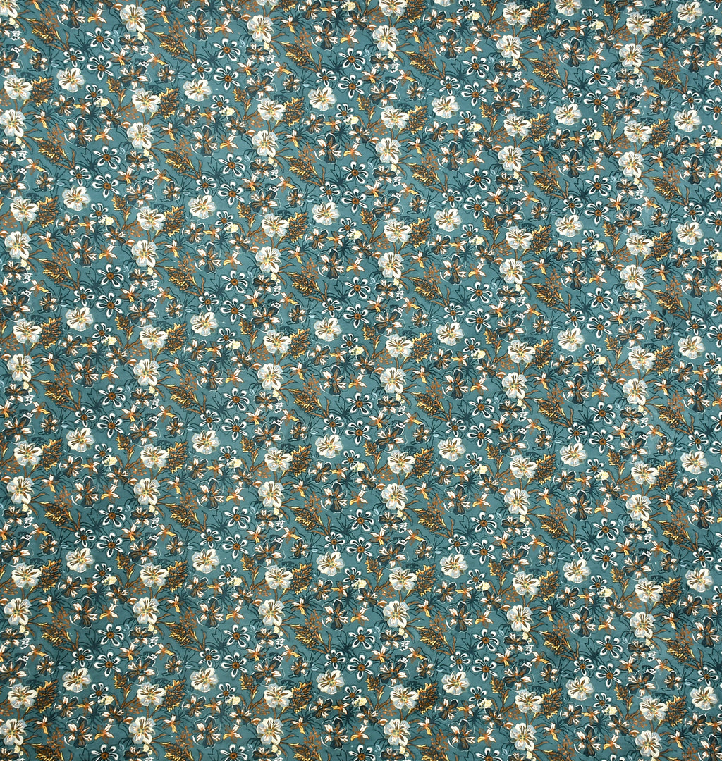 Furnofy Premium Fitted Double Bedsheet with 2 Pillow Covers (L-78" x B-72" + 6" Pocket) - Fitted, Green & Blue - Floral