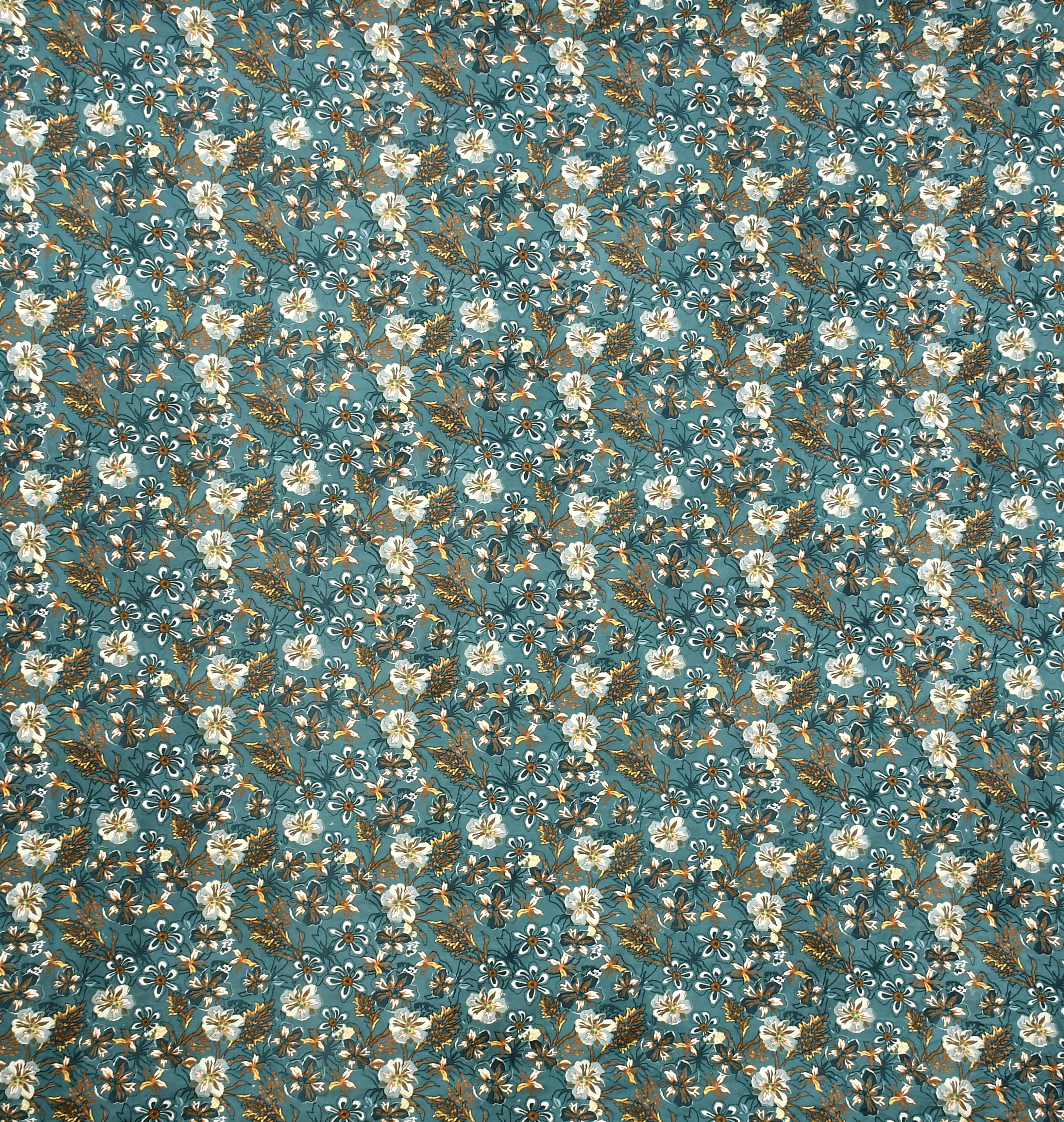 Furnofy Premium Fitted Double Bedsheet with 2 Pillow Covers (L-78" x B-72" + 6" Pocket) - Fitted, Green & Blue - Floral