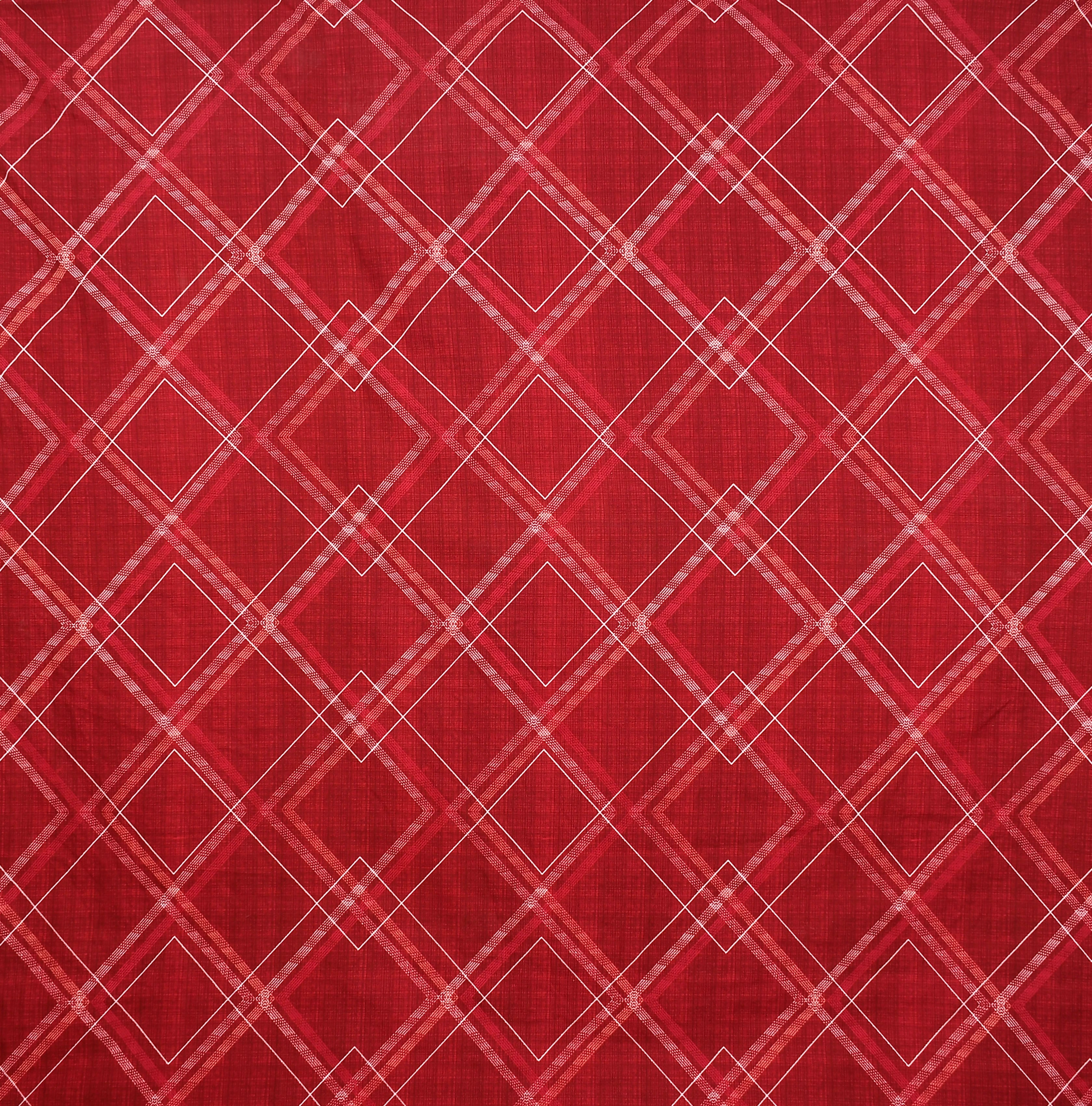Furnofy Premium Fitted Double Bedsheet with 2 Pillow Covers (L-78" x B-72" + 6" Pocket) - Fitted, Red & White